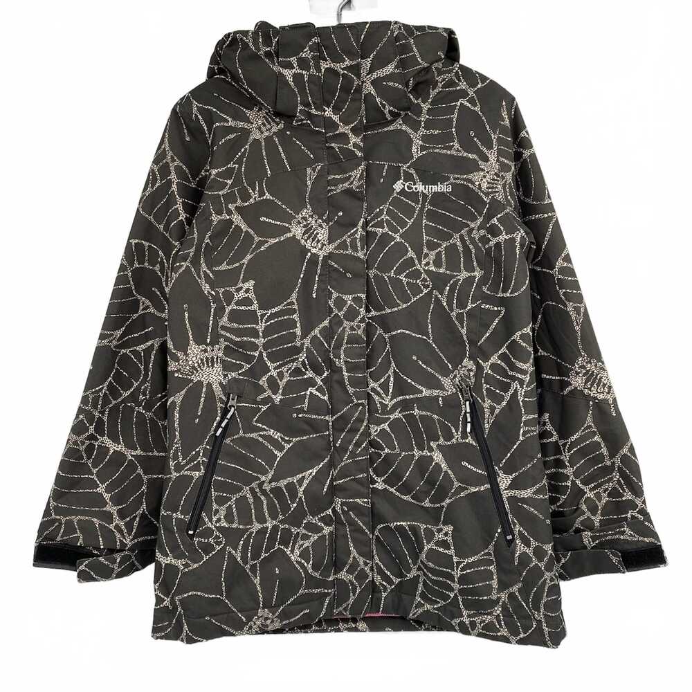 Columbia Gray White Flower Print Zip-Up Omni-Tech Jacket | Regular Girls 10